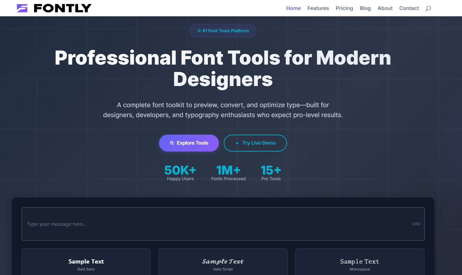 Fontly website screenshot